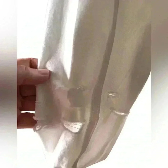 Lularoe custom medium white distressed Kenny denim trucker jacket floral Lips - Picture 4 of 10